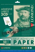 Самоклеющаяся бумага Lomond А4 (2001013), для СD-дисков(2 шт. на листе), непрозрачная 