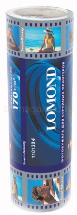 Фотобумага Lomond (1101304) полуглянцевая (SemiGlossy Bright), 170 гр, в рулоне, 329 мм*8 м*50,8 мм