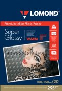 Фотобумага Lomond А6(10*15) (1108103), суперглянцевая(SuperGlossy Warm), 295 гр/20 л, для струйной печати