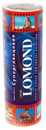 Фотобумага Lomond (1101105) суперглянцевая (Super Glossy Bright), 170 гр, в рулоне, 210 мм*8 м*50,8 мм