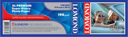 Фотобумага для плоттера Lomond (1201032) , суперглянец (Premium Super Glossy), 914 мм*30 м, 190 г/м2