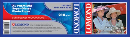 Фотобумага для плоттера Lomond (1201043) , суперглянец (Premium Super Glossy), 1067 мм*30 м, 240 г/м2