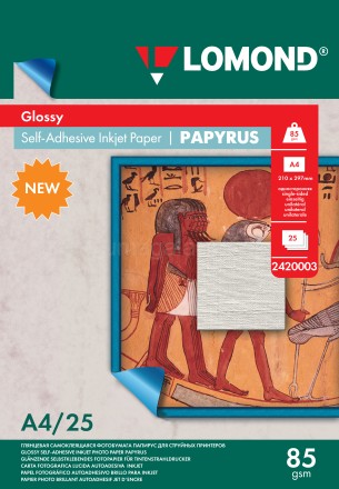 Самоклеющаяся бумага Lomond А4 (2420003), глянцевая, текстура "Папирус", для струйной печати