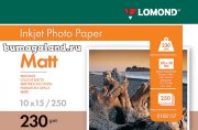 Фотобумага матовая Lomond А6(10*15 см) (0102157), 230 гр./250 л, односторонняя, для струйной печати