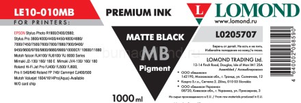 Чернила Lomond LE10-010MB pig (1000 мл), matt black, для струйных принтеров Epson