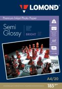 Фотобумага Lomond А4 (1101306), полуглянцевая(Semi Glossy Bright), 185 гр/20 л, для струйной печати